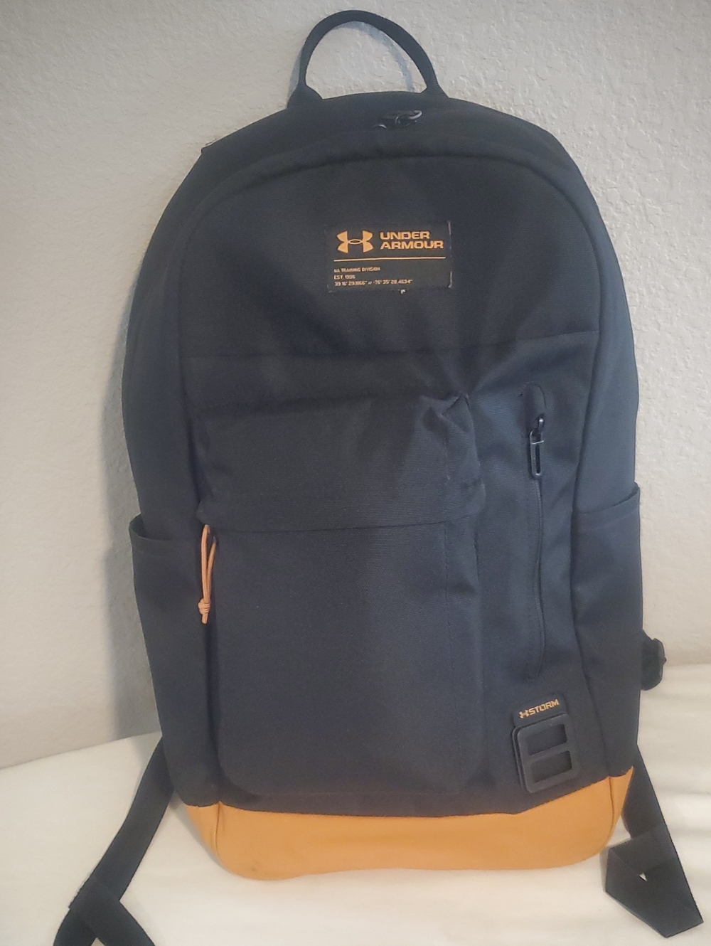 Under Armour Black Backpack with Tan Base Accent